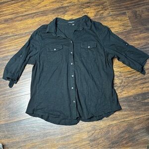 Sandra Ingrish Black Button Down Shirt